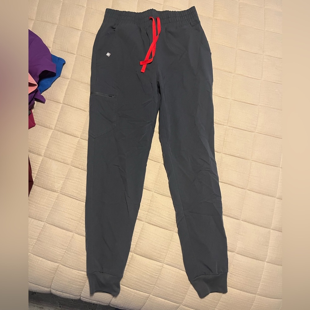 Figs Zamora High Waisted Joggers Charcoal Size Small